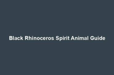 Black Rhinoceros Spirit Animal Guide