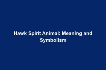 Hawk Spirit Animal: Meaning and Symbolism