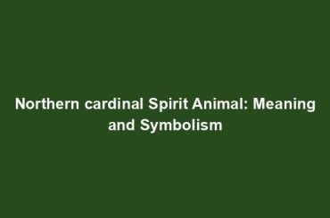 Northern cardinal Spirit Animal: Meaning and Symbolism