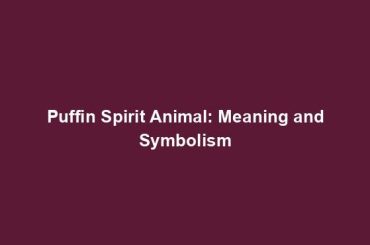 Puffin Spirit Animal: Meaning and Symbolism