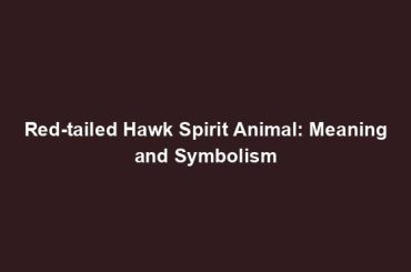 Red-tailed Hawk Spirit Animal: Meaning and Symbolism