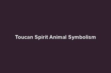 Toucan Spirit Animal Symbolism