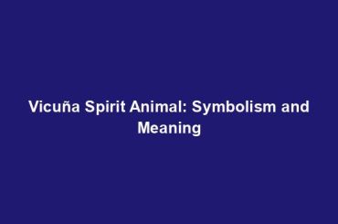 Vicuña Spirit Animal: Symbolism and Meaning