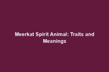 Meerkat Spirit Animal: Traits and Meanings